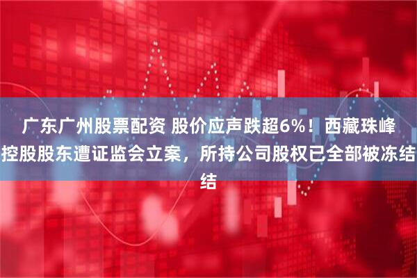 广东广州股票配资 股价应声跌超6%！西藏珠峰控股股东遭证监会立案，所持公司股权已全部被冻结