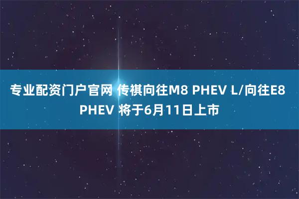专业配资门户官网 传祺向往M8 PHEV L/向往E8 PHEV 将于6月11日上市